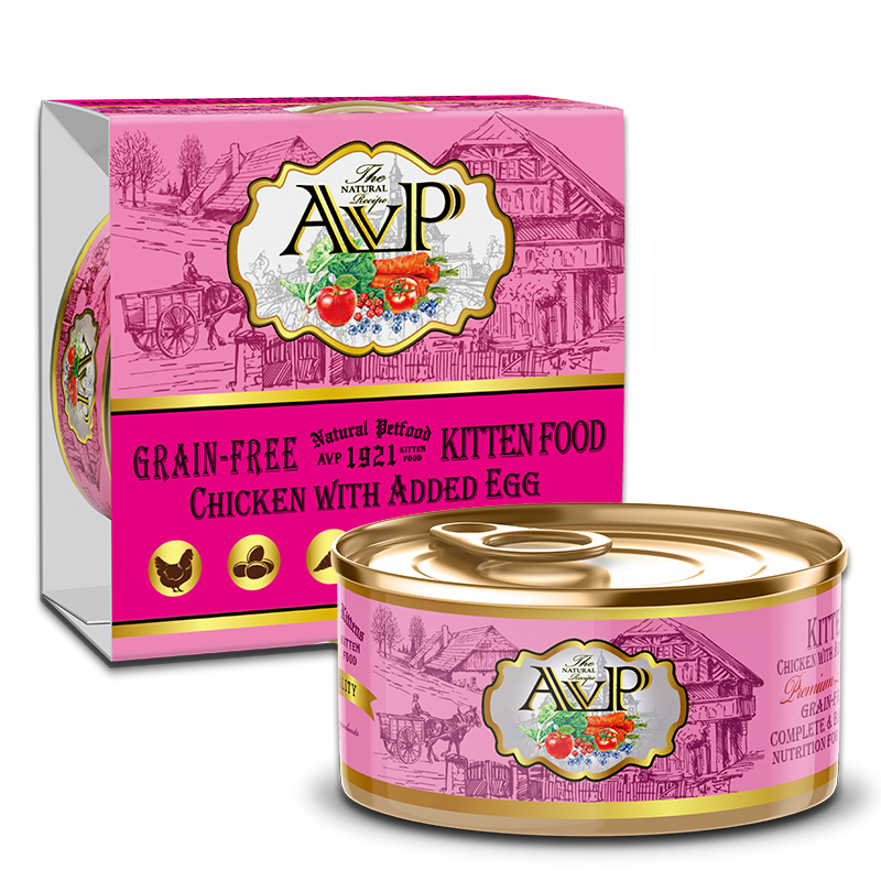 AVP®1921 Chicken With Added Egg Complete Grain-Free Wet Kitten Food 